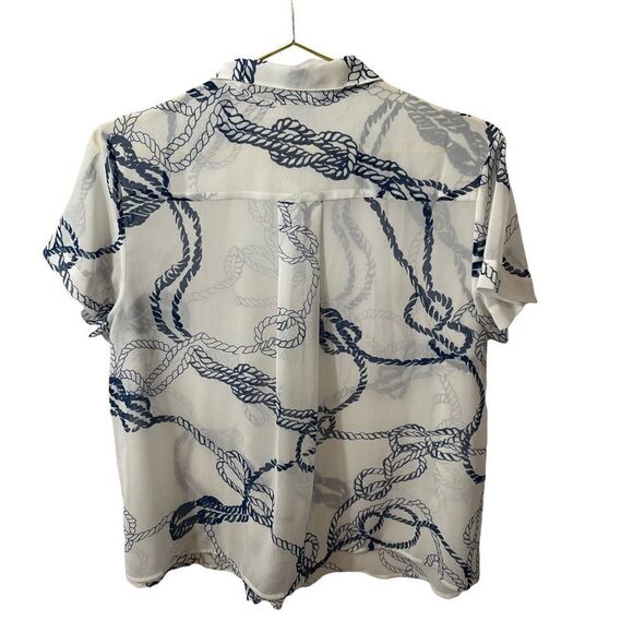 CAbi New Boating Button Down Sheer Shirt Top Size M Style 5229 - Picture 7 of 7